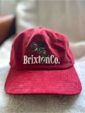 Brixton Red Corduroy Snapback Hat